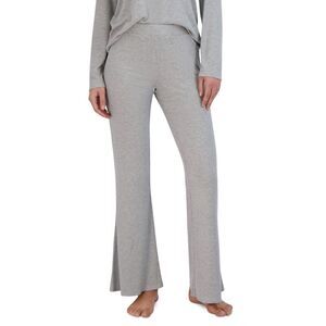 Steve Madden‎ Women's Ribbed Flare-Leg Sleep Pants - Grey Size M